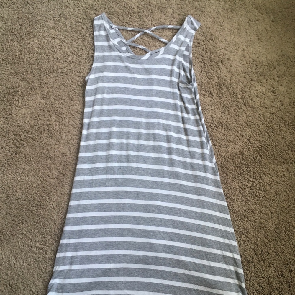 White and Grey Summer Dress